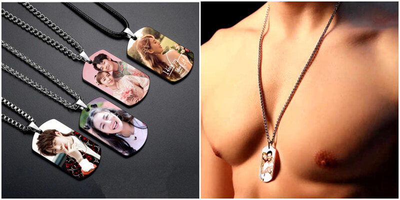 personalized full color photo jewelry wholesale mens high quality custom dog tag necklaces suppliers